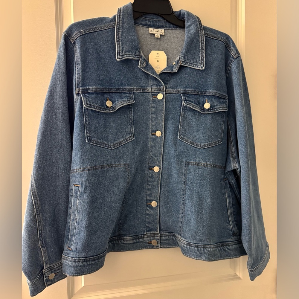 Wonderly Medium Wash Blue Denim Jean Jacket